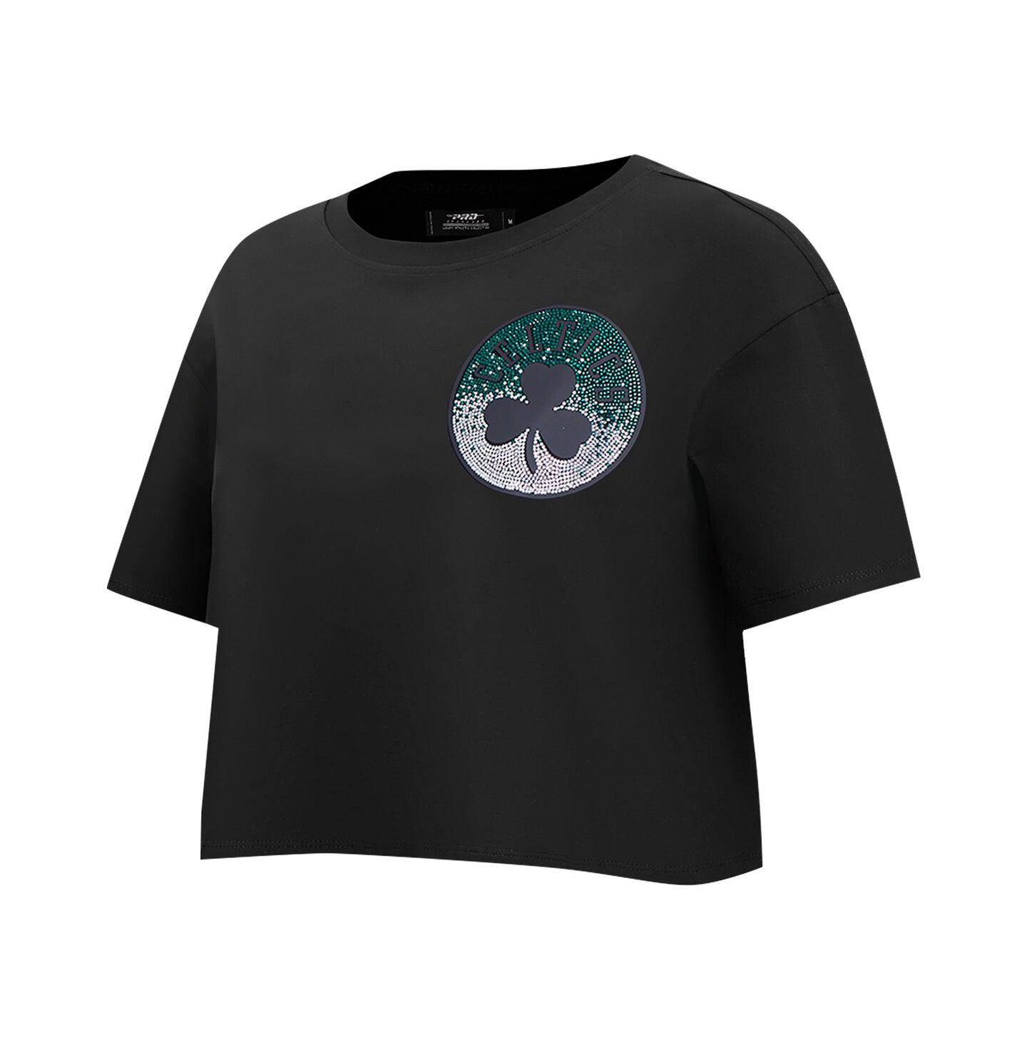 Женская футболка Pro Standard Black Boston Celtics Jewels Boxy Cropped — фото 4