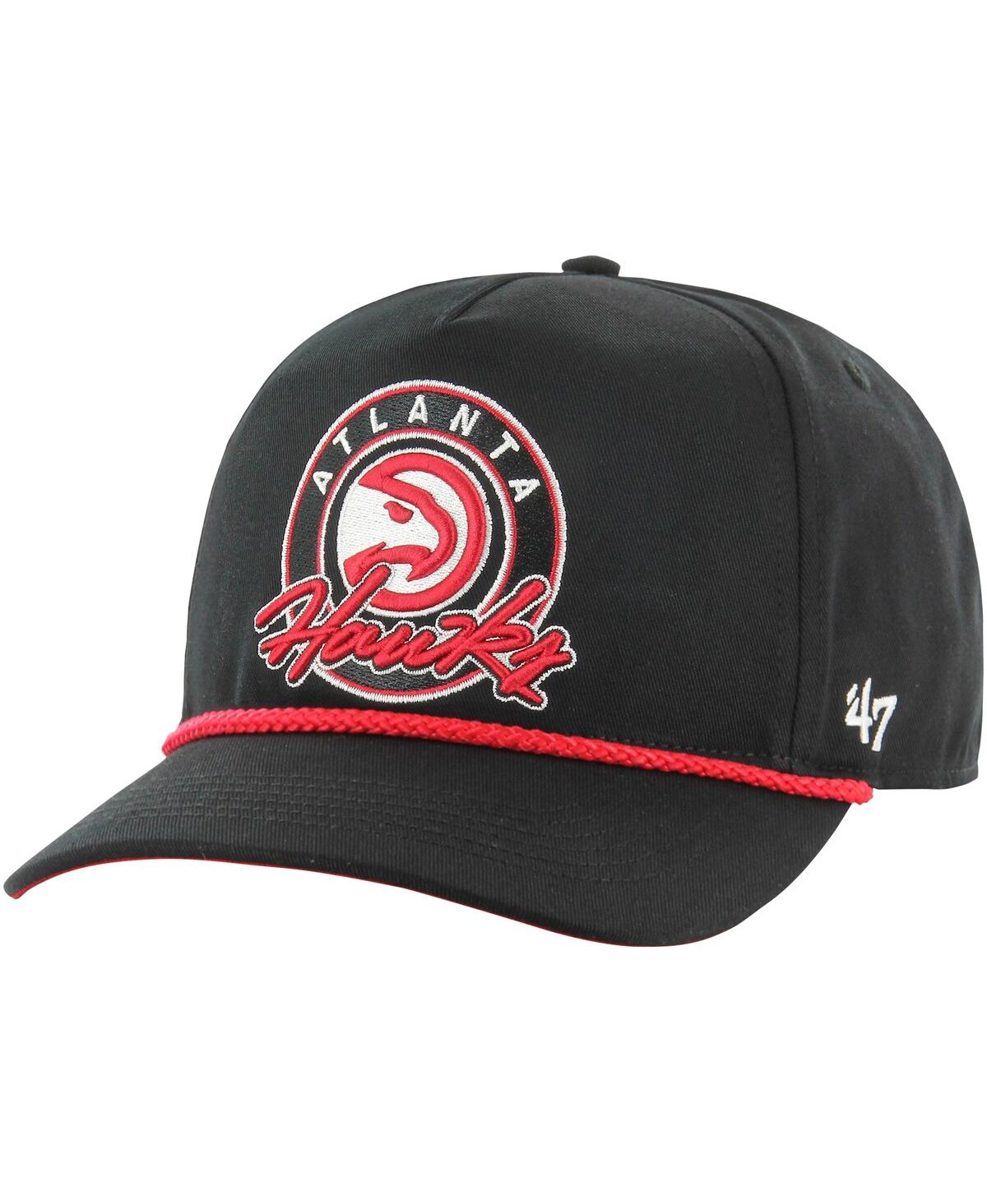 47 Brand Men's Black Atlanta Hawks Ring Tone Hitch Snapback Hat In Black