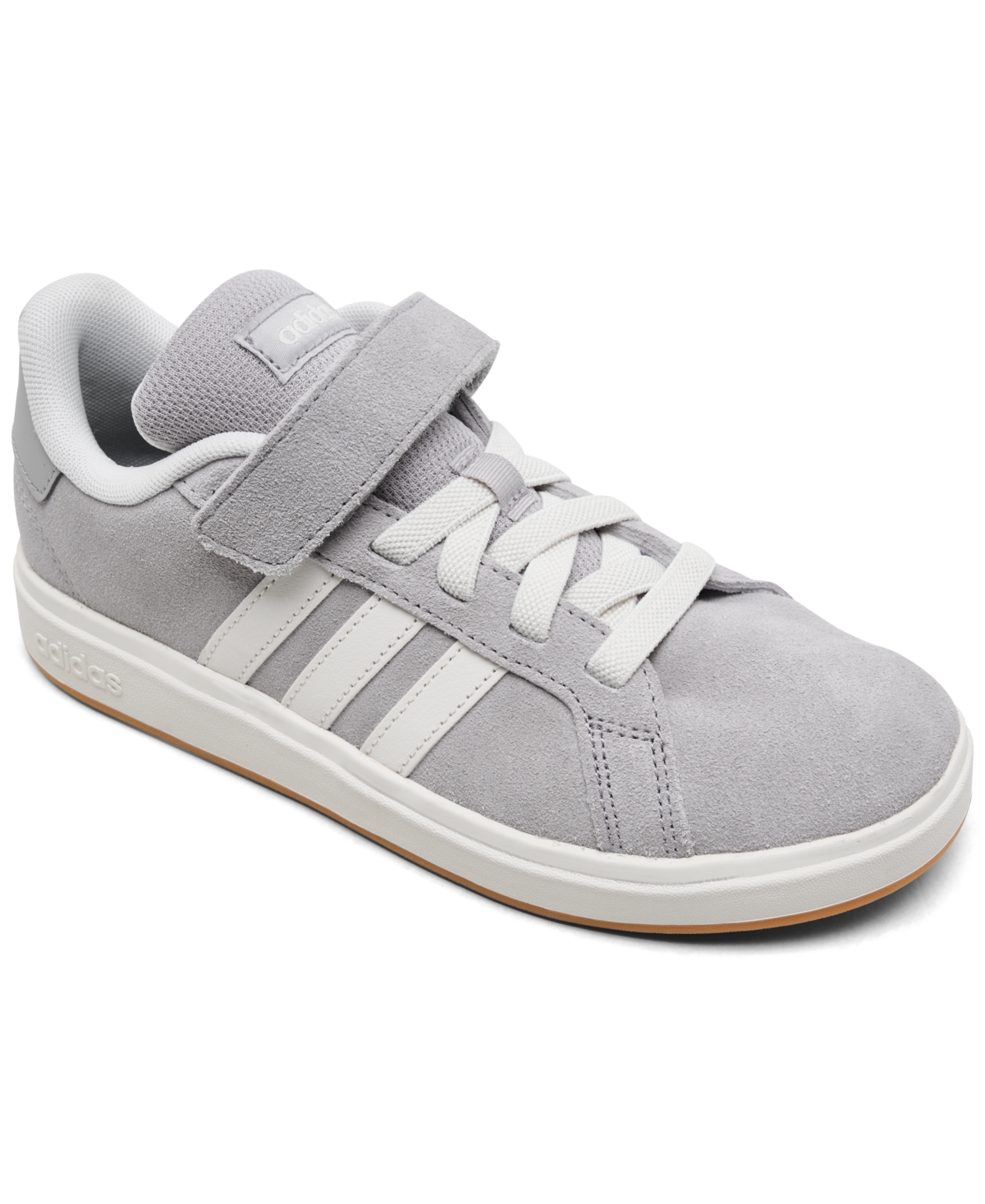 Adidas Little Kids Grand Court 00s Fastening Strap Casual Sneakers from Finish Line - Gray