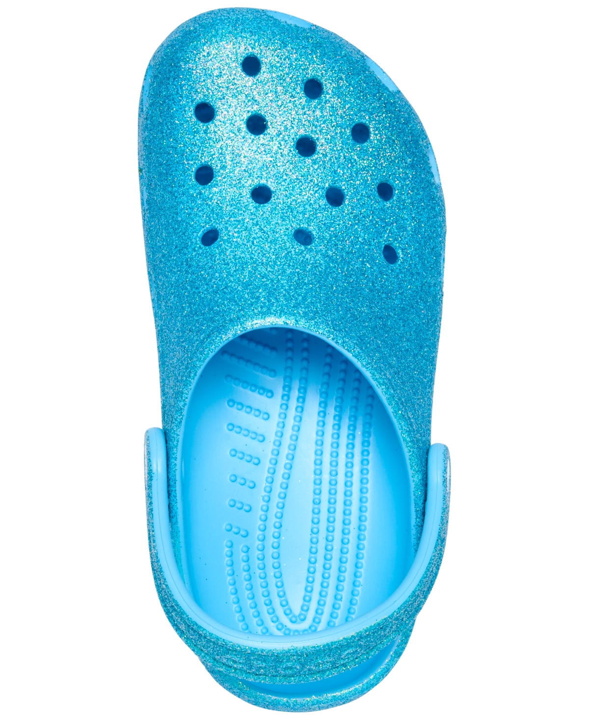 Crocs Little Girls Classic Glitter Clogs From Finish Line In Glass