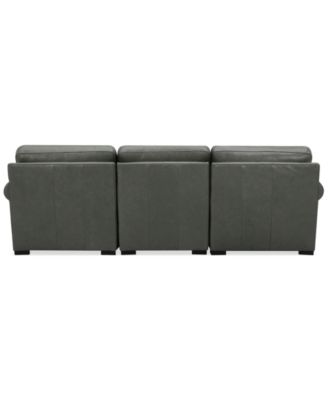 Radley Roll Arm 104" 3-Pc. Leather Sectional
