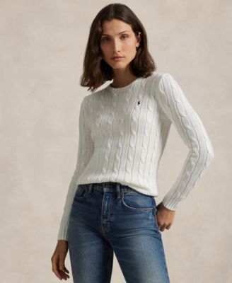 Polo Ralph Lauren - Women's Cable-Knit Cotton Crewneck Sweater