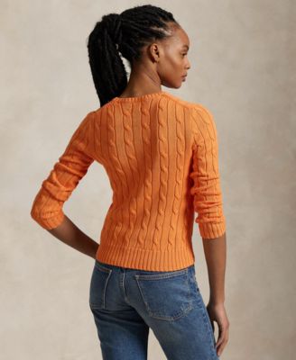 Women's Cable-Knit Cotton Crewneck Sweater
