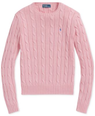 Women's Cable-Knit Cotton Crewneck Sweater