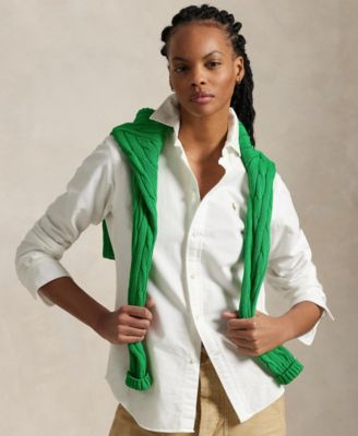 Women's Slim-Fit Striped Oxford Shirt