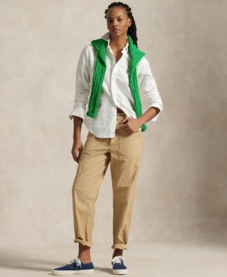 Women's Slim-Fit Striped Oxford Shirt