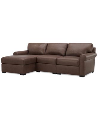 Radley Roll Arm 104" 3-Pc. Leather Sectional