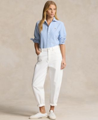 Women's Slim-Fit Striped Oxford Shirt