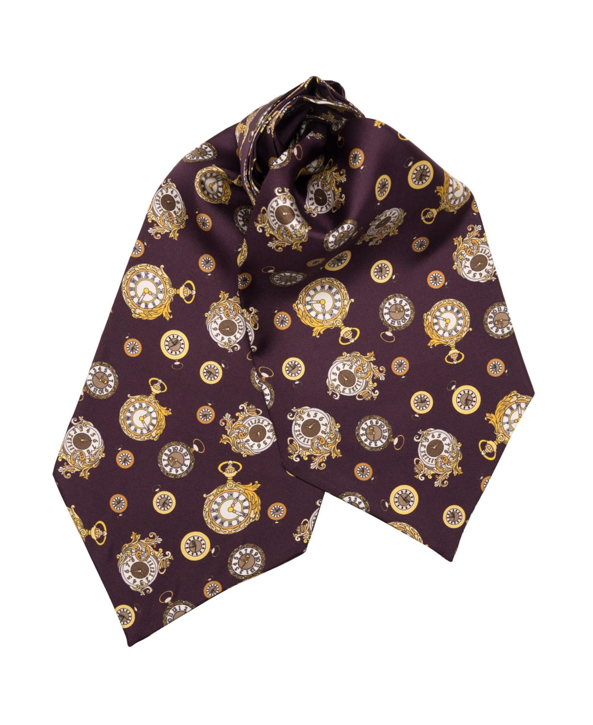 Men's Gilded Keeper - Silk Ascot Cravat Tie for Men - Plum
