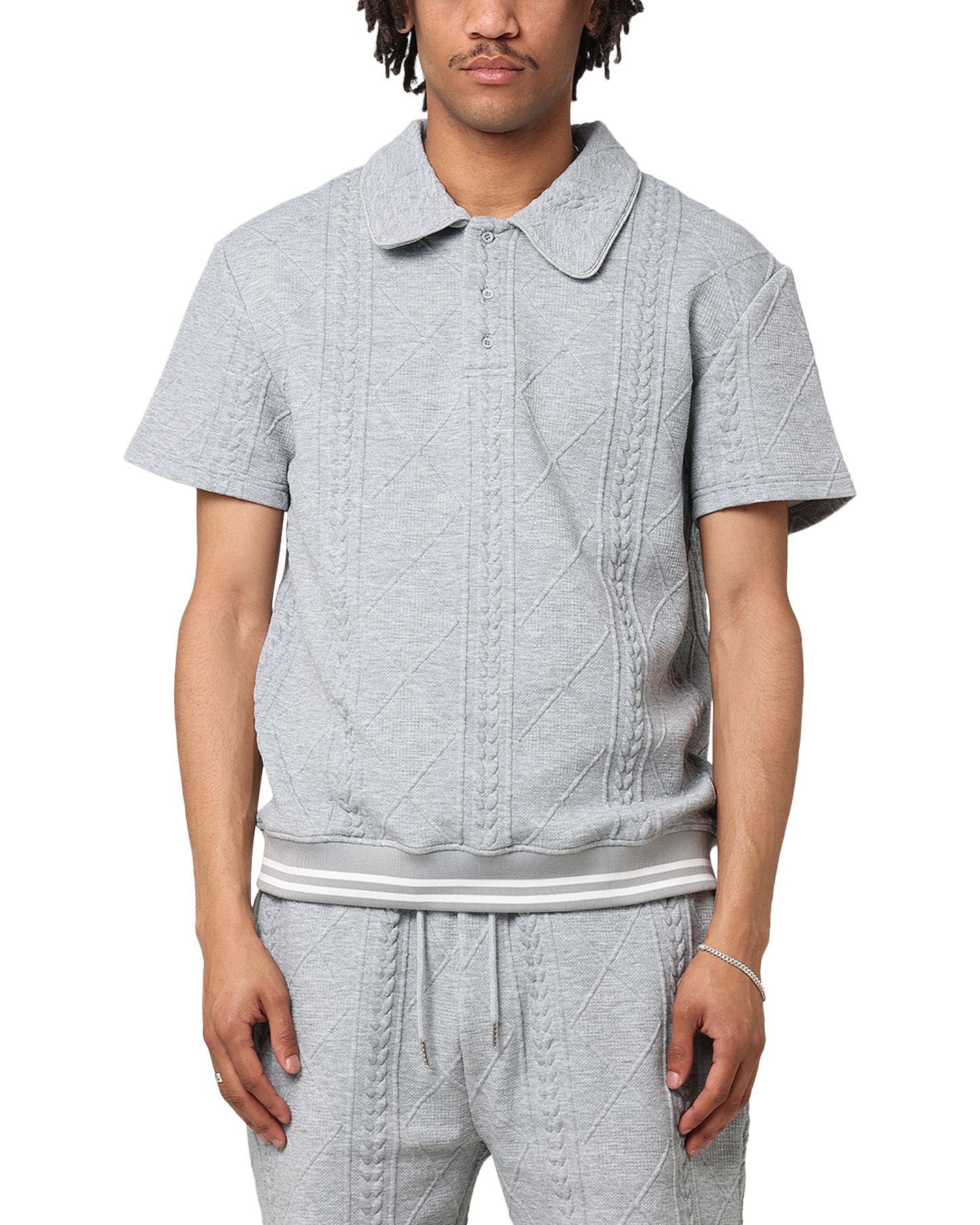 Мужская рубашка XXIII Danny Knit Polo Shirt- Grey, M, цвет: Серый — фото 1