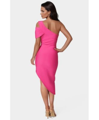 Women's Asymmetrical High Slit Bandage Midi Dress