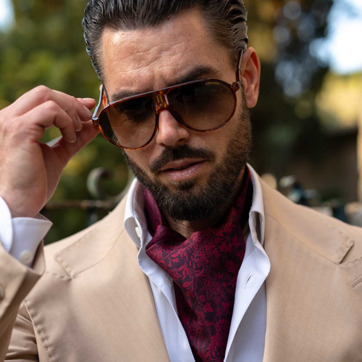 Elizabetta Men's Portofino - Silk Ascot Cravat Tie for Men