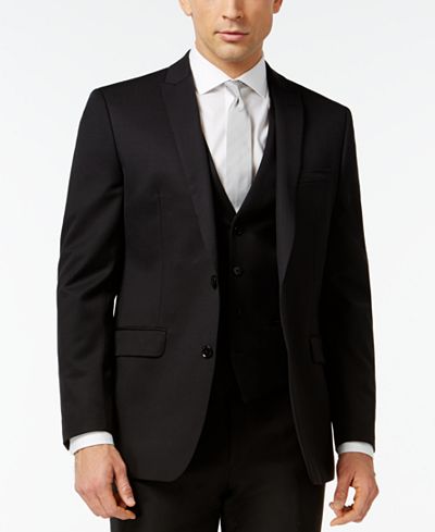 Bar III Black Solid Slim-Fit Jacket - Suits & Tuxedos - Men - Macy's