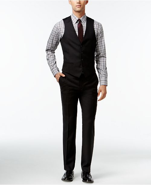 Bar III Black Solid Extra SlimFit Suit Separates Suits & Tuxedos