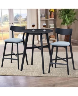 Set of 2 28.5 Inch Solid Wood Kitchen Island Chairs for Home, Bar, or Pub- Bar Stools