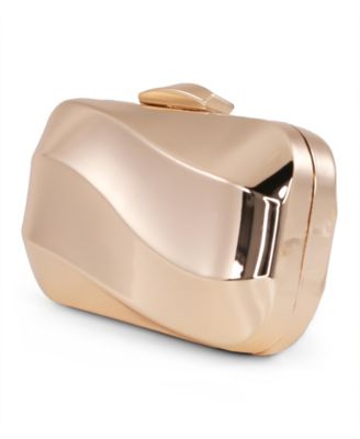 Woman's Aven Metal Wave Minaudiere