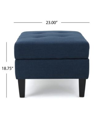1 PC Upholstered Tufted Storage Ottoman with Waffle Stitching,  Footrest with Hidden Storage