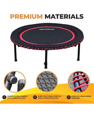 Round Mini Fitness Trampoline & Rebounder Indoor Home Gym Exercise Equipment Low Impact Workout for Adults