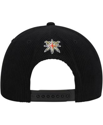 Men's Black Vegas Golden Knights Crosstown Corduroy Hitch Adjustable Hat