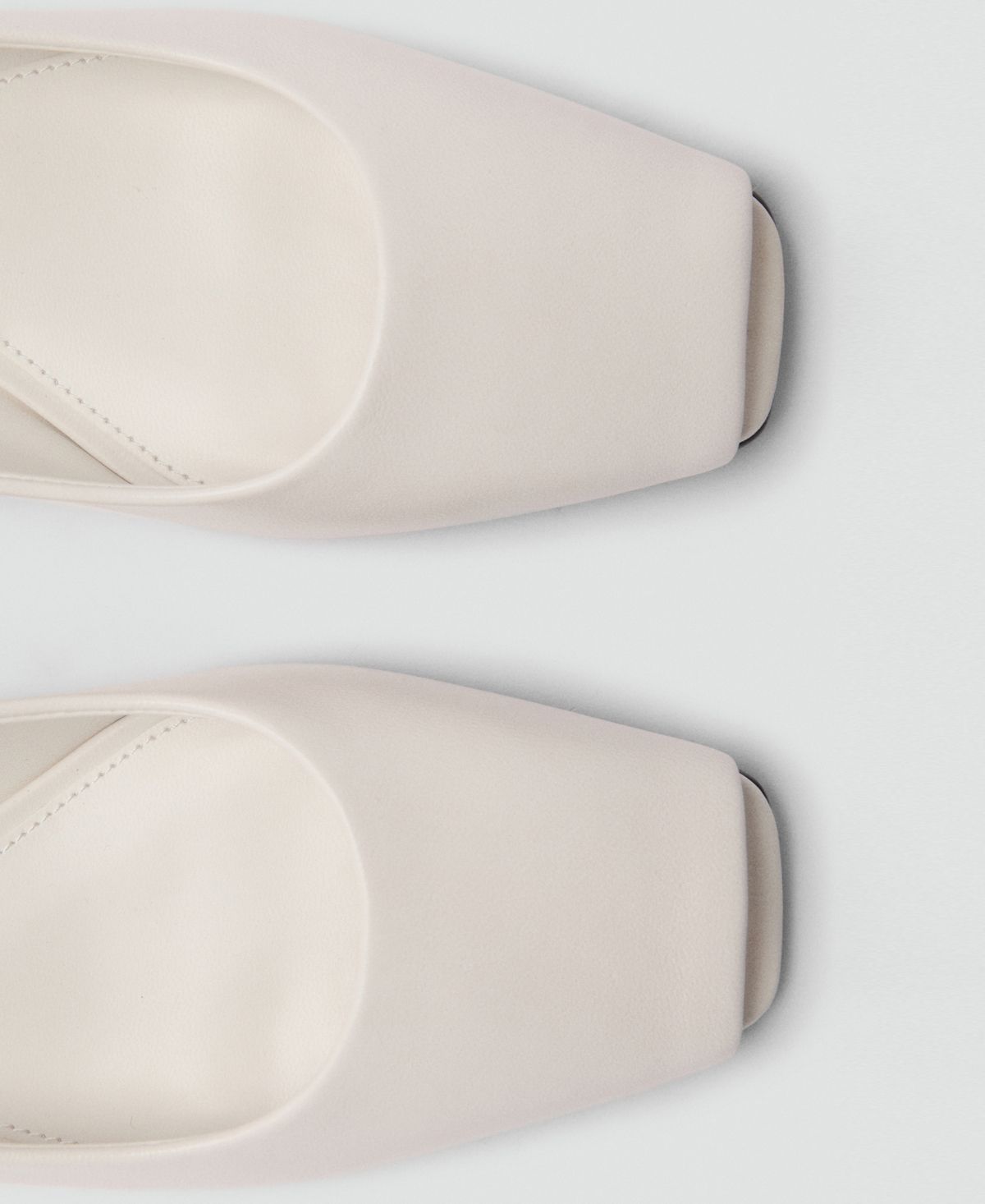 Mango Open-toe Leather Shoes White In White