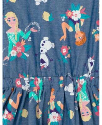 Toddler Girls Disney Minnie Mouse Mickey Mouse Daisy Lilo & Stitch Princess Belle Ariel Chambray Skater Dress 