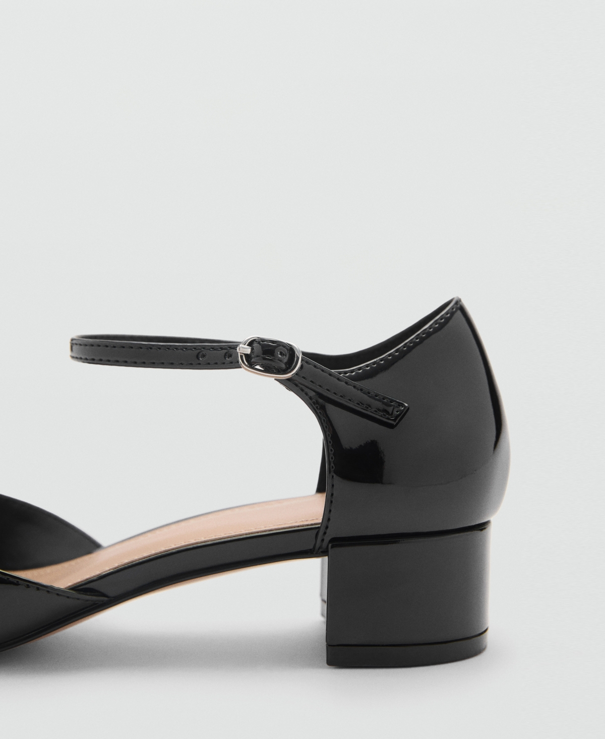 Mango Ankle Strap Pump In Black