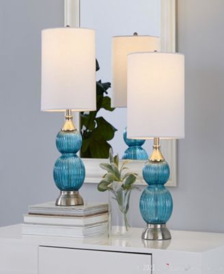 Belle 20" Glass Accent Lamp, Set of 2