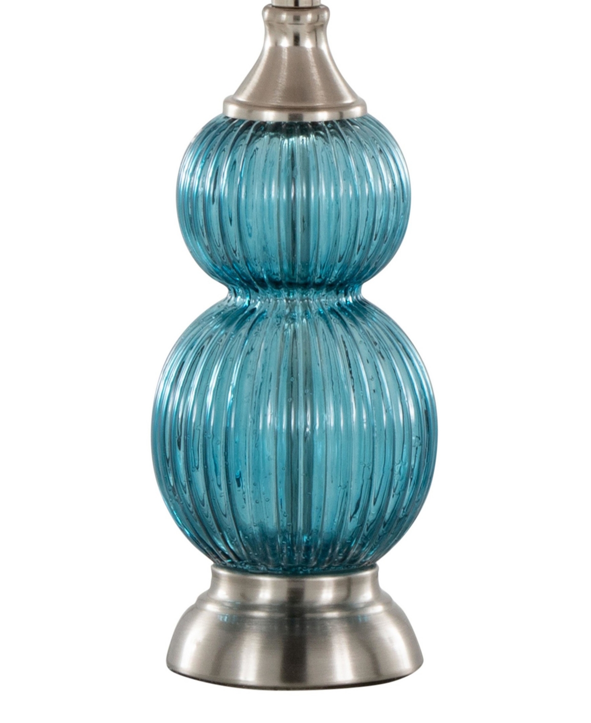 Lumisource Belle 20" Glass Accent Lamp, Set Of 2 In Sapphire Blue,white,silver