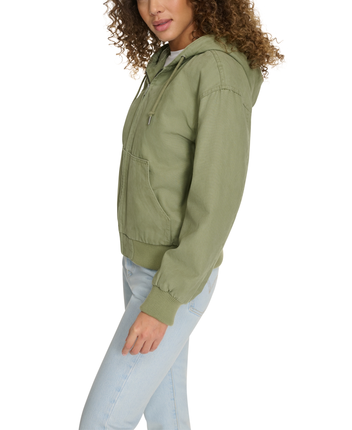 Levi's Women's Relaxed Workwear Hooded Bomber Jacket In Sage