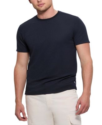 Men's Relaxed Fit Linear Textured Short-Sleeve Crewneck T-Shirt