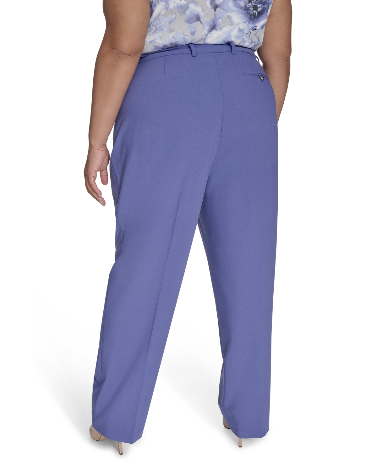 Calvin Klein Plus Size Lux Modern Fit Wide-leg Pants In Future Dusk