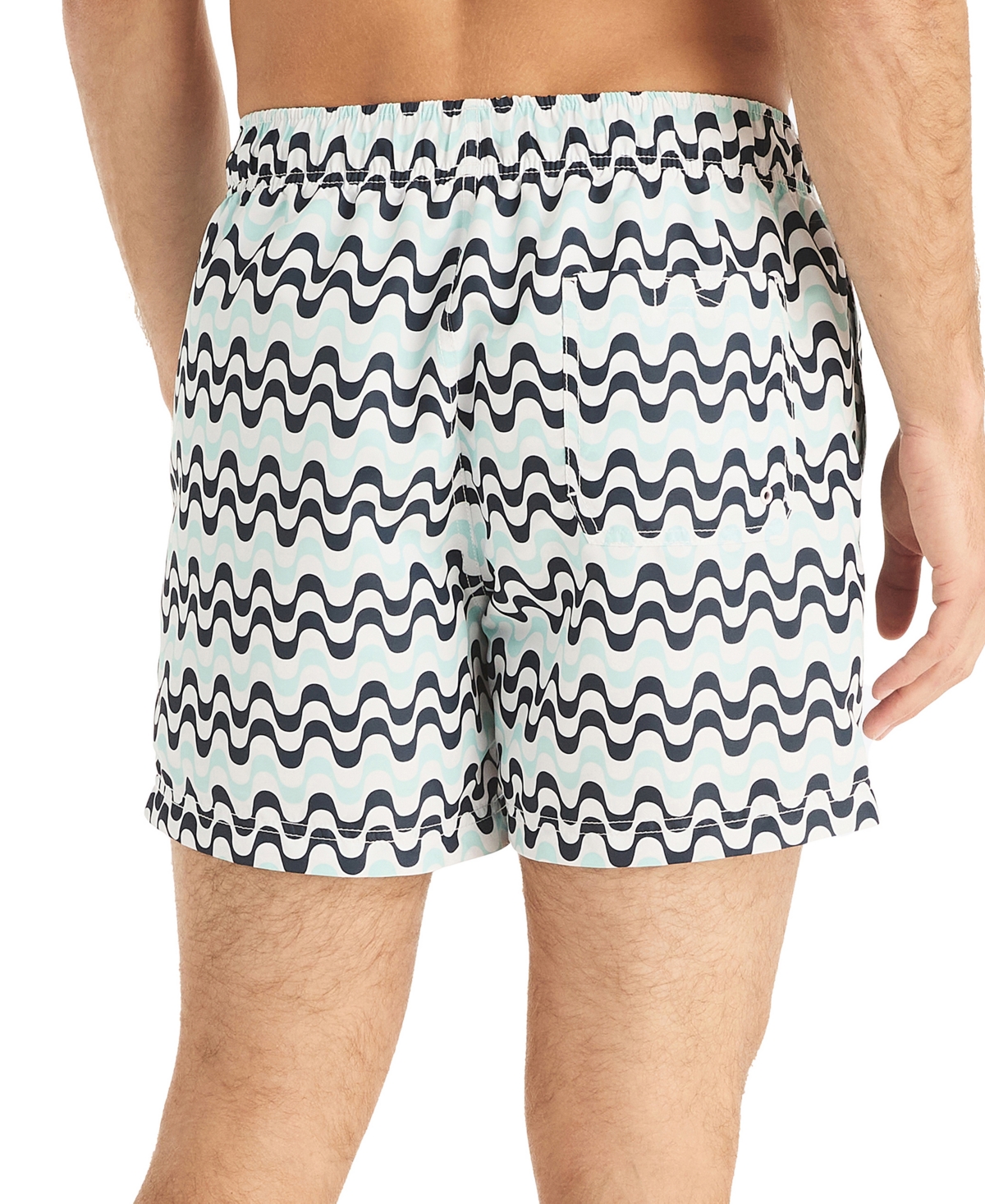 Nautica Men's Squiggly Graphic Swim Trunks In Bright White