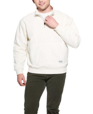 GUESS - Men's Relaxed Fit Long Sleeve Quarter-Zip Sweatshirt