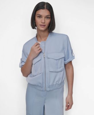 DKNY - Women's Short-Sleeve Zip-Front Jacket