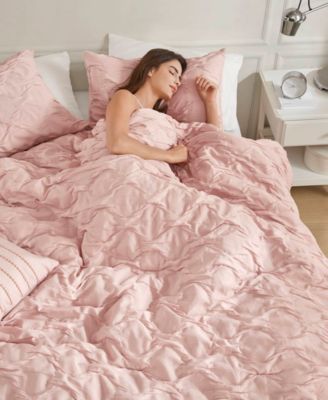 Bailey Diamond Pucker Woven 4-Pc. Comforter Set, Full/Queen