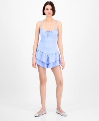 Derek Heart - Juniors' Drop-Waist Ruffle Romper