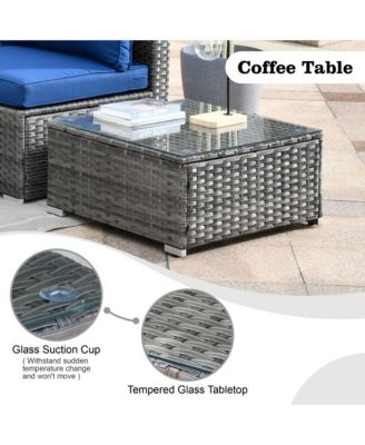 7-Piece Patio Furniture Outdoor Sofa Sets with New Wicker, Cushions and Coffee Table
