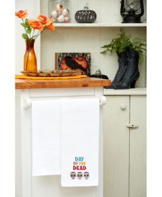 Skull Trio Flour Sack Cotton Halloween Dishtowel