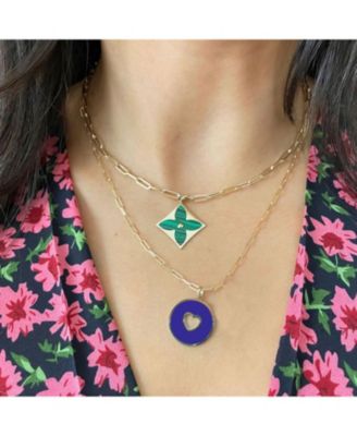 Lapis Donut Heart Charm 14K Gold