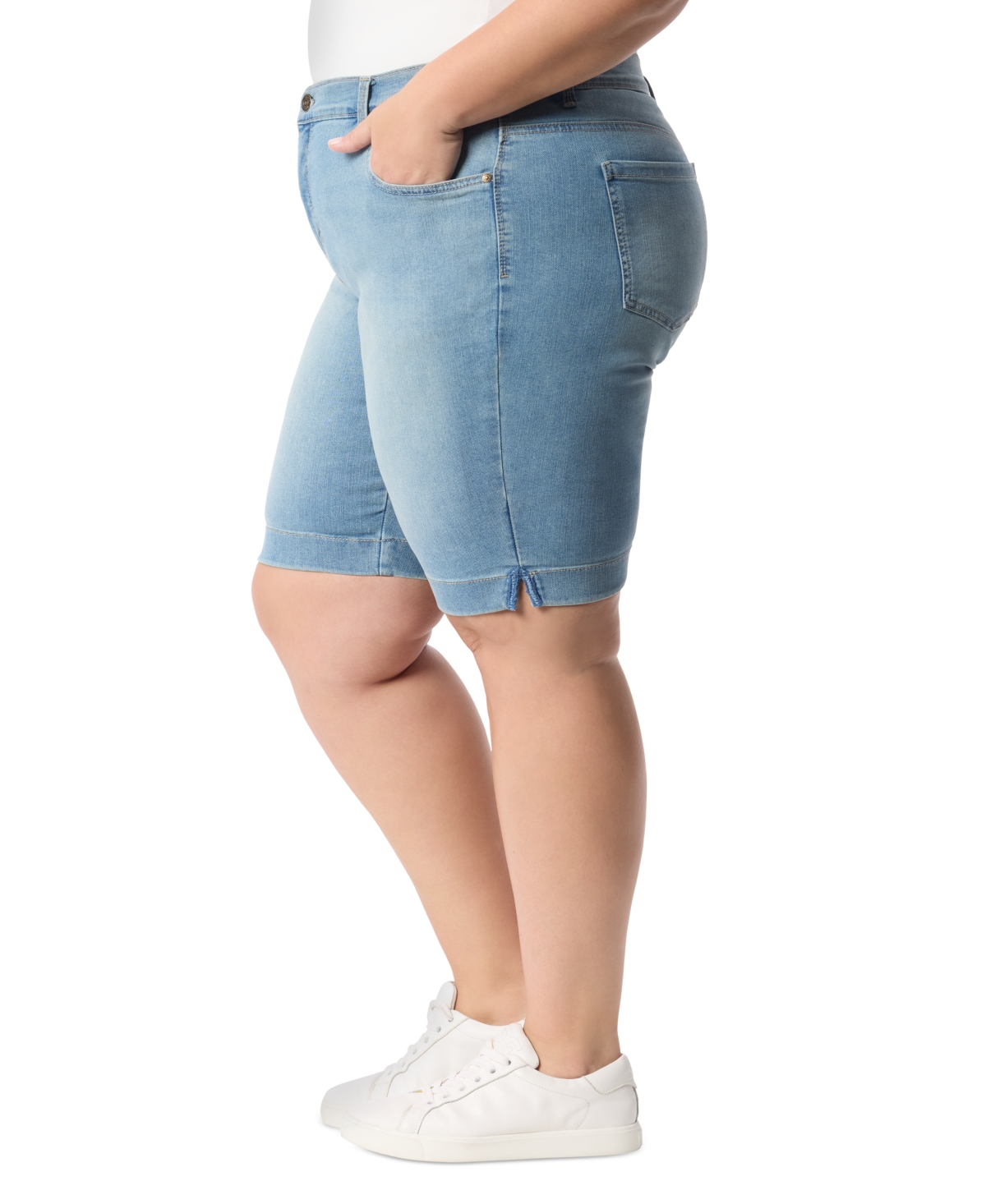 Gloria Vanderbilt Plus Size Shape Effect Bermuda Shorts In Malfa