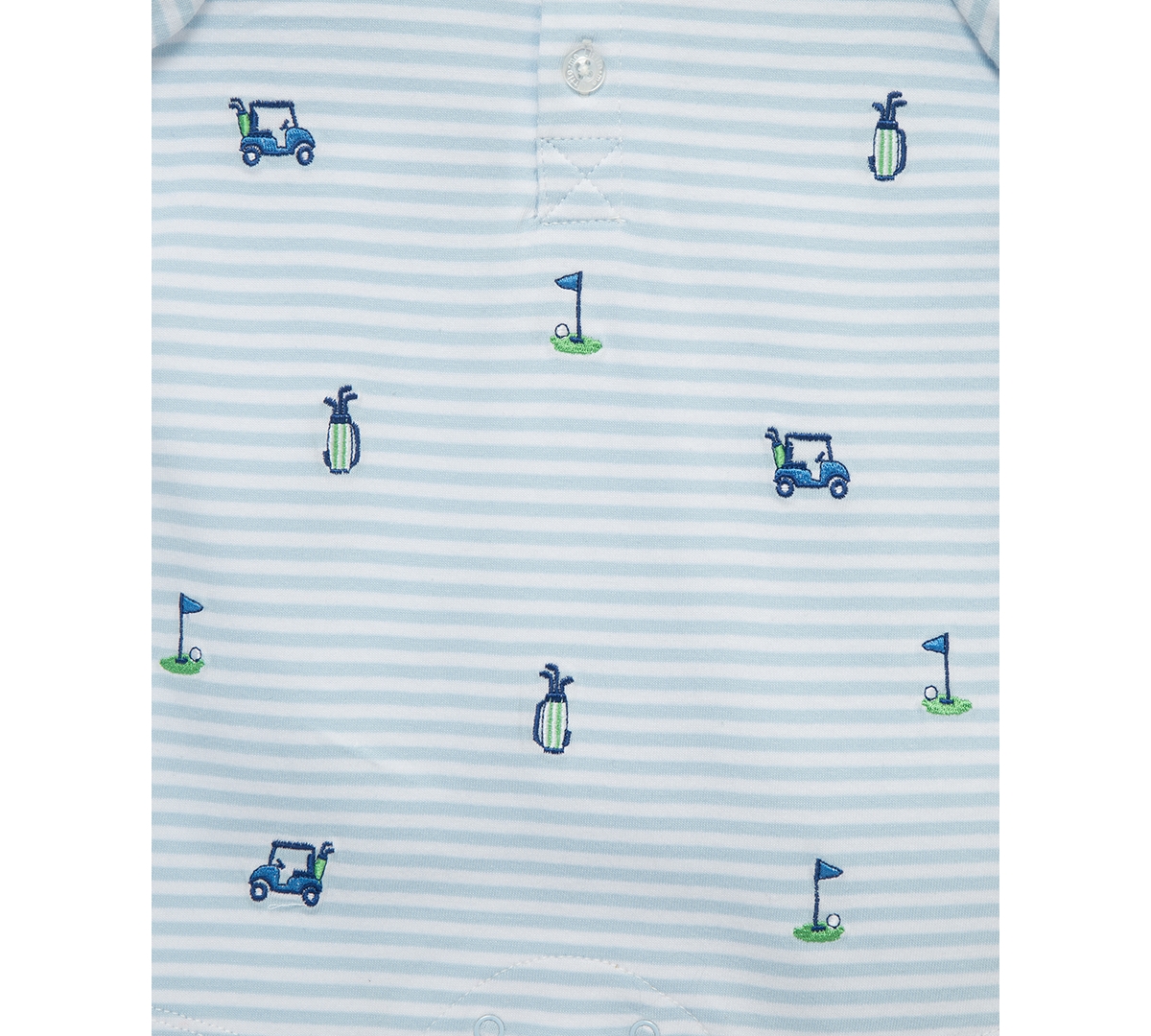 Shop Little Me Baby Boys 2-pc. Embroidered Cotton Romper & Bucket Hat Set