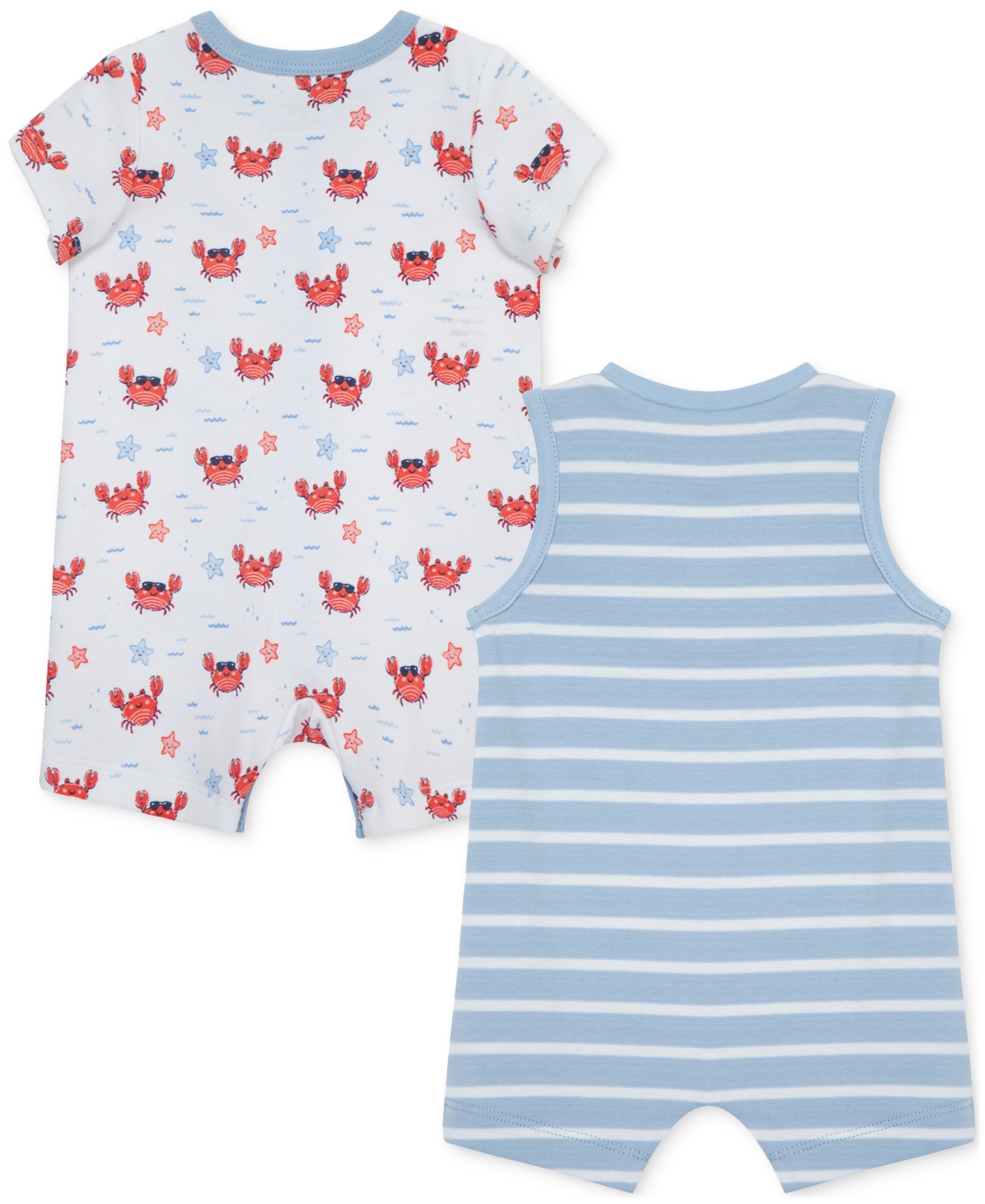 LITTLE ME BABY BOYS CRAB ROMPERS, PACK OF 2 