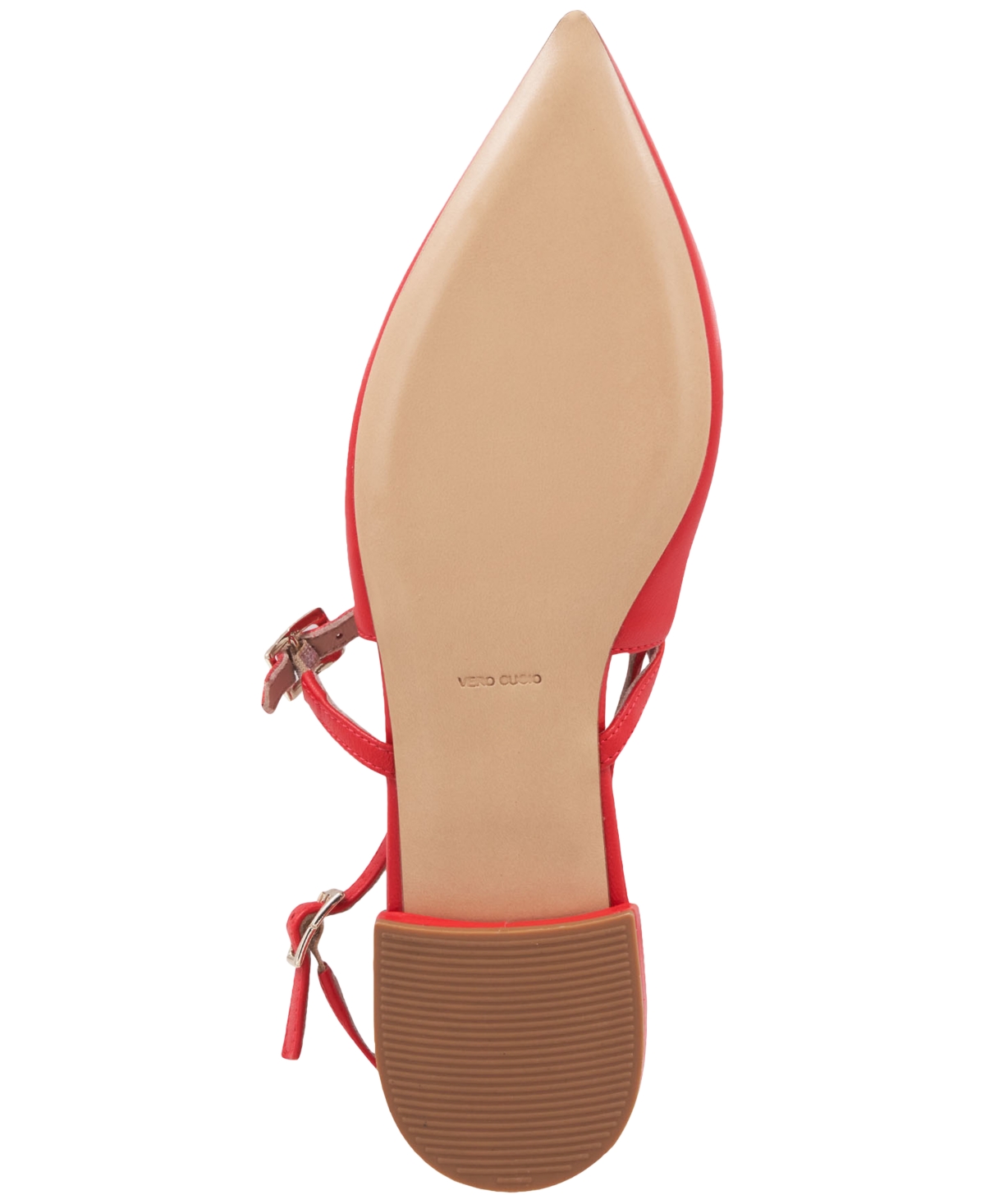 Bruno Magli Martina Slingback Mary Jane Pointed Toe Flat In Red