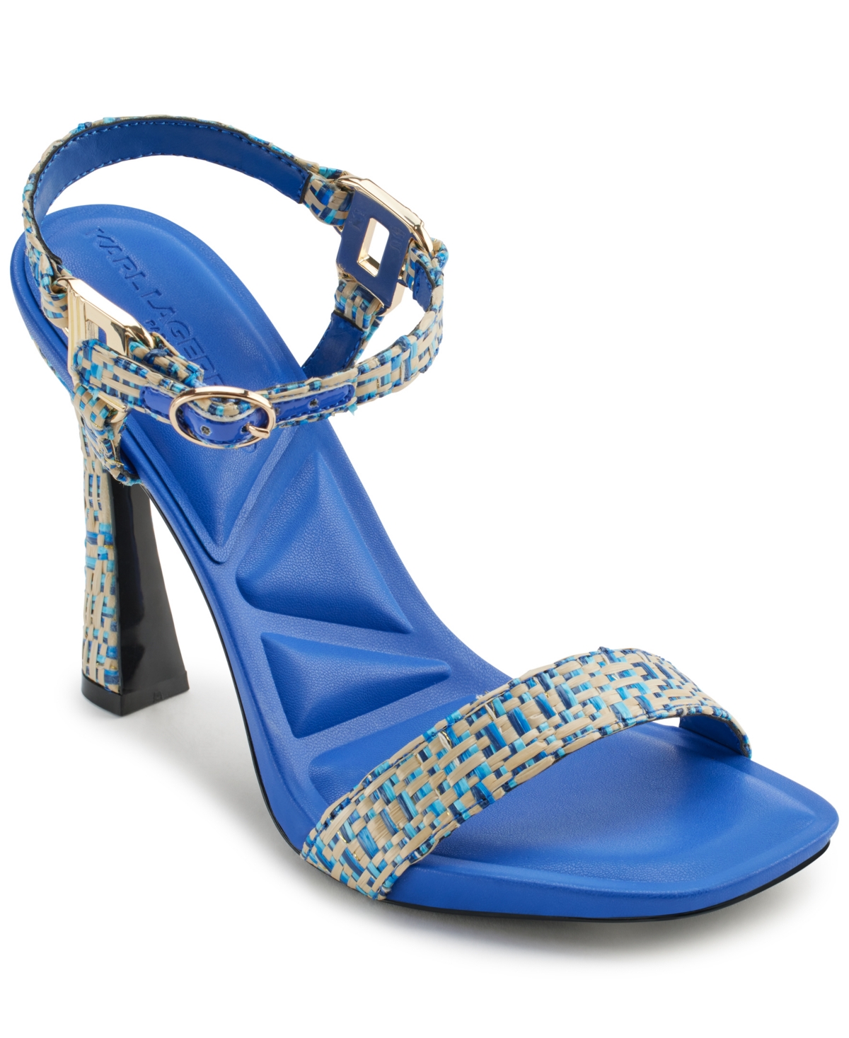 Shop Karl Lagerfeld Women's Cybil Ankle Strap Dress Sandals In Blue Multi