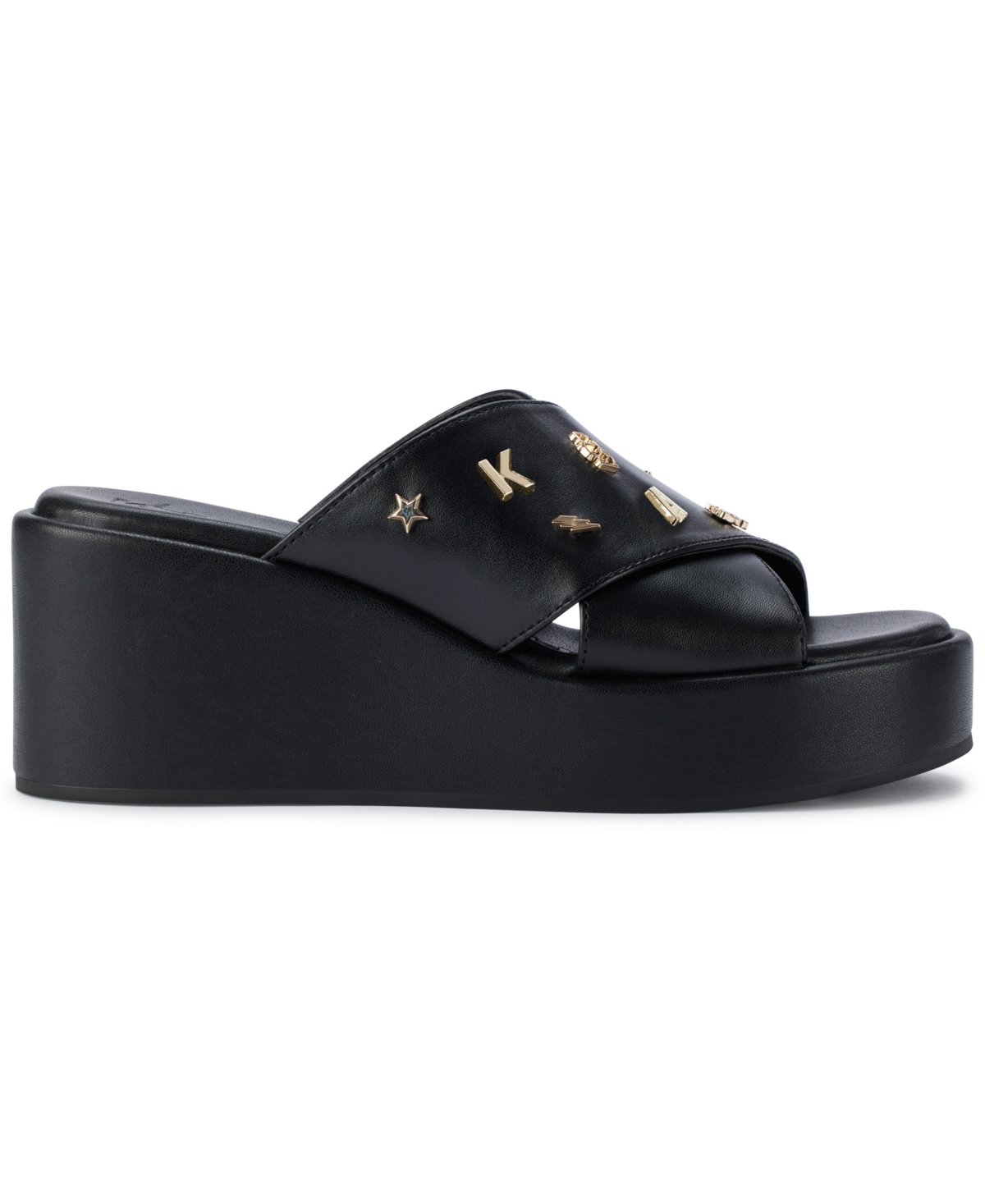 Karl Lagerfeld Caleigh Platform Wedge Sandal In Black