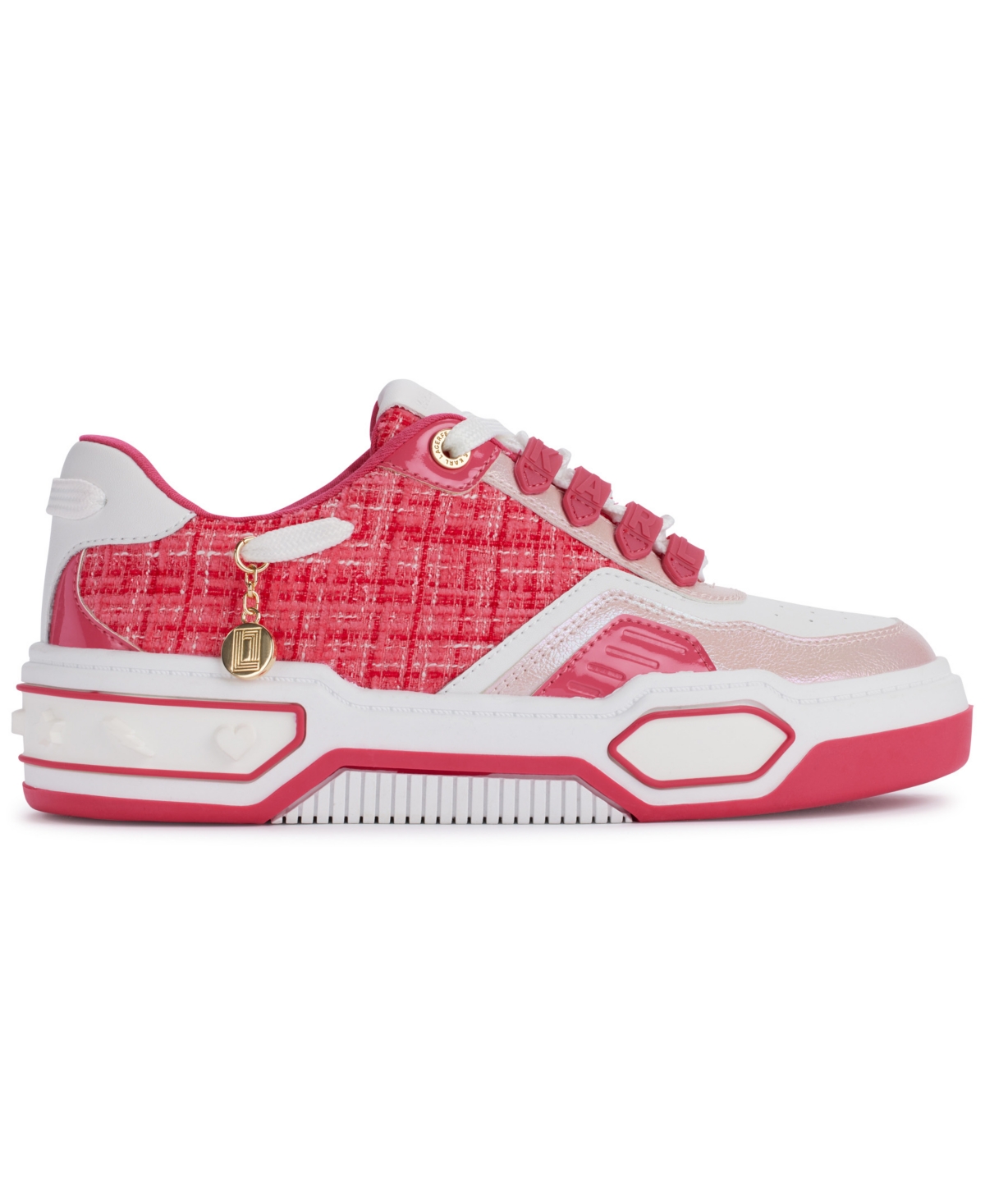 Shop Karl Lagerfeld Women's Charna Lace-up Sneakers In Teaberry
