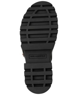 KARL LAGERFELD PARIS Women's Lacara Lug Slide Flat Sandals