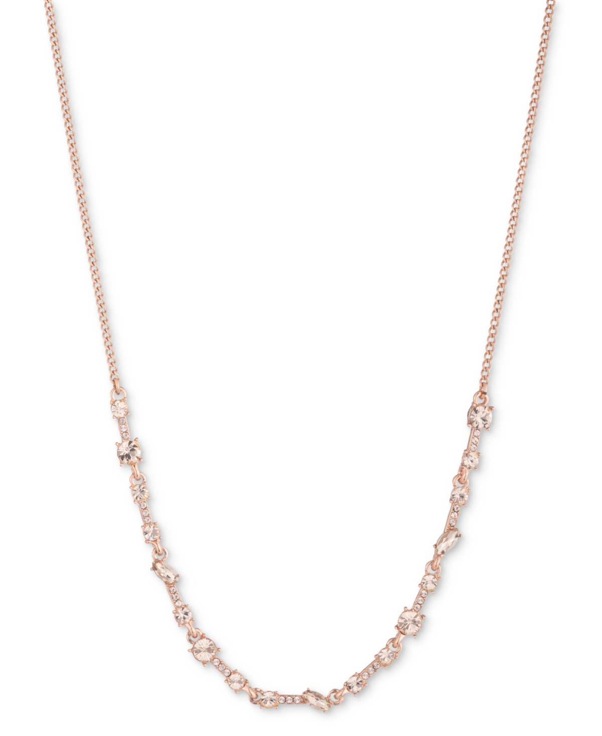 Givenchy Mixed Crystal Statement Necklace, 16" + 3" Extender In Rose Gold
