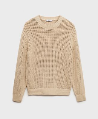 Men's Cotton Openwork Knit Sweater