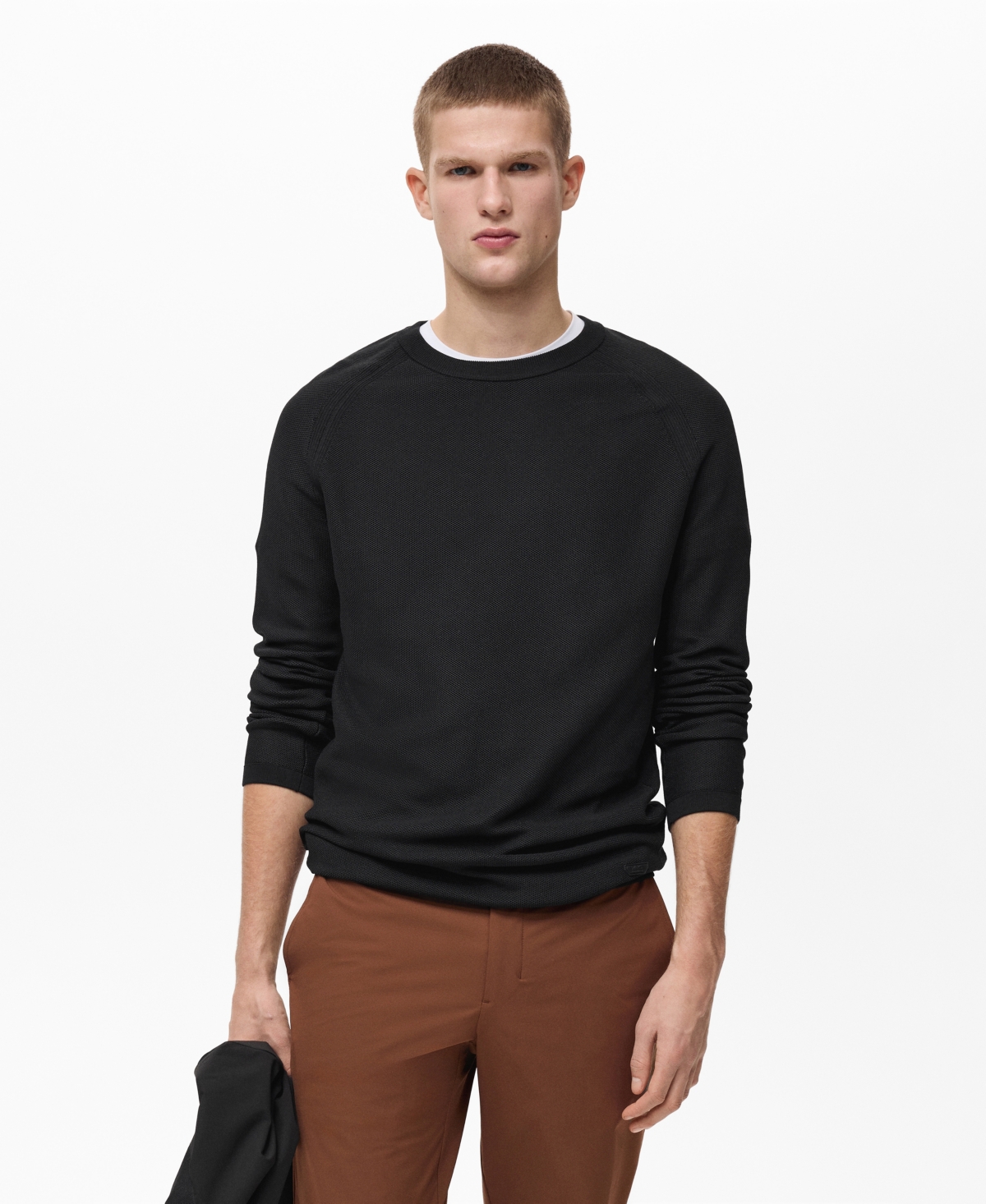 Mango Men's Coolmax Technology Breathable Sweater In Black